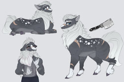 Size: 1280x854 | Tagged: safe, artist:glorymoon, imported from derpibooru, oc, oc only, oc:butcher hatchet, anthro, earth pony, pony, male, meat cleaver, solo, stallion