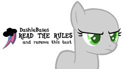 Size: 1124x628 | Tagged: safe, artist:kingbases, imported from derpibooru, oc, oc only, earth pony, pony, bald, base, bust, earth pony oc, eyelashes, female, mare, simple background, solo, transparent background, unamused