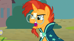 Size: 1920x1080 | Tagged: safe, imported from derpibooru, screencap, sunburst, pony, unicorn, the parent map, angry, cloak, clothes, glasses, male, open mouth, rageburst, stallion, sunburst's cloak, sunburst's glasses