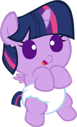 Size: 1024x1697 | Tagged: safe, artist:megarainbowdash2000, imported from derpibooru, twilight sparkle, alicorn, pony, baby, baby alicorn, baby eyes, baby pony, babylight sparkle, cute, cute baby, diaper, infant, infant twilight, newborn, newborn baby, newborn filly, newborn foal, newborn infant, open mouth, twilight sparkle (alicorn), vector, white diaper, younger