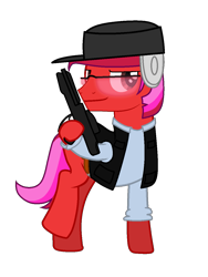 Size: 943x1251 | Tagged: safe, artist:ngthanhphong, imported from derpibooru, oc, oc:ruby star, earth pony, blaster, glasses, male, soldier, stallion, star wars