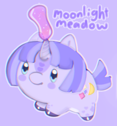 Size: 540x581 | Tagged: safe, artist:rabidmomento, imported from derpibooru, oc, oc:moonlight meadow, unicorn, cheeb, chibi, chunky, cute, doodle, ibispaint x, original character do not steal, pastel, round