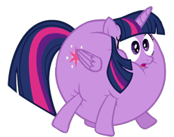Size: 1280x1009 | Tagged: safe, artist:stinkehund, artist:theinflater19, edit, imported from derpibooru, twilight sparkle, alicorn, pony, feeling pinkie keen, backwards cutie mark, balloon, female, inflation, mare, shocked, simple background, solo, transparent background, twilight sparkle (alicorn)