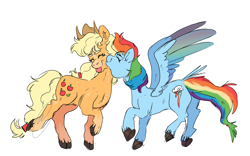 Size: 1600x1000 | Tagged: artist needed, source needed, safe, imported from derpibooru, applejack, rainbow dash, earth pony, pegasus, pony, appledash, female, lesbian, shipping