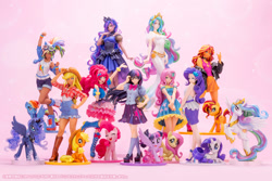 Size: 1000x667 | Tagged: safe, imported from derpibooru, kotobukiya, applejack, fluttershy, pinkie pie, princess celestia, princess luna, rainbow dash, rarity, sunset shimmer, twilight sparkle, alicorn, human, equestria girls, humanized, merchandise, statue, toy, twilight sparkle (alicorn)