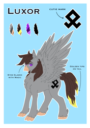 Size: 2480x3508 | Tagged: safe, artist:themstap, imported from derpibooru, oc, oc:luxor, classical hippogriff, hippogriff, high res, male, reference sheet, spread wings, unshorn fetlocks, wings