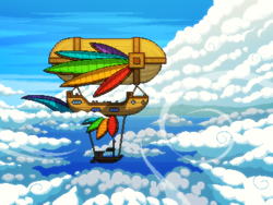 Size: 800x600 | Tagged: safe, artist:rangelost, imported from derpibooru, cyoa:d20 pony, airship, cloud, no pony, ocean, outdoors, pixel art, ship, sky