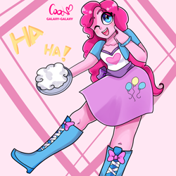 Size: 2048x2048 | Tagged: safe, artist:gum0rball, imported from derpibooru, equestria girls, cake, female, food, high res, one eye closed, open mouth, solo, wink