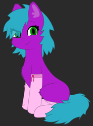 Size: 3393x4606 | Tagged: safe, artist:linkpy, imported from derpibooru, oc, oc only, earth pony, pony, clothes, dreamworks face, earth pony oc, eye clipping through hair, female, high res, mare, smiling, socks, solo