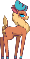 Size: 277x543 | Tagged: safe, artist:zeka10000, imported from derpibooru, velvet reindeer, deer, reindeer, them's fightin' herds, community related, looking at you, pixel art, simple background, smiling, standing, transparent background, velvet (tfh)