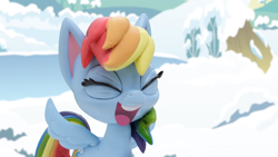 Size: 1920x1080 | Tagged: safe, imported from derpibooru, screencap, rainbow dash, pony, my little pony: stop motion short, snow pony contest (short), solo, stop motion