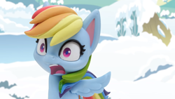 Size: 1920x1080 | Tagged: safe, imported from derpibooru, screencap, rainbow dash, pony, my little pony: stop motion short, snow pony contest (short), solo, stop motion