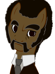 Size: 3118x4161 | Tagged: safe, artist:embertwist, imported from derpibooru, jules winnfield, pony, bust, clothes, eyebrows, facial hair, male, moustache, necktie, ponified, portrait, pulp fiction, samuel l jackson, sideburns, simple background, solo, suit, transparent background