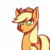 Size: 500x500 | Tagged: safe, artist:freakdreams, imported from derpibooru, applejack, earth pony, pony, add a tag, animated, blinking, bronybait, female, gif, graveyard of comments, heart eyes, i love you, love, mare, simple background, solo, talking, white background, wingding eyes, ☯