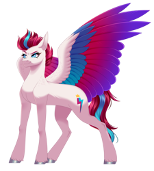 Size: 2884x3204 | Tagged: safe, artist:ohhoneybee, imported from derpibooru, zipp storm, pegasus, pony, colored wings, female, g5, high res, mare, multicolored wings, simple background, solo, transparent background, wings