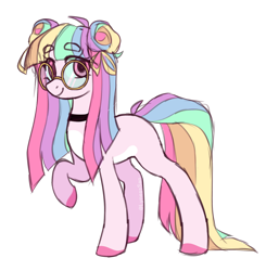 Size: 1280x1305 | Tagged: safe, artist:lynesssan, imported from derpibooru, oc, oc only, oc:rainbow quartz, pegasus, pony, female, glasses, mare, simple background, solo, transparent background