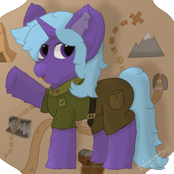 Size: 2000x2000 | Tagged: safe, artist:spiroudada, imported from derpibooru, oc, oc only, oc:amethyst, pony, unicorn, adventurer, female, high res, map, mare, solo, treasure map