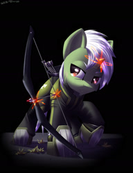 Size: 1280x1670 | Tagged: safe, artist:shido-tara, imported from derpibooru, oc, oc only, pony, unicorn, arrow, black background, bow (weapon), bow and arrow, sagittarius, simple background, solo, weapon, zodiac