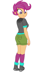 Size: 1919x2879 | Tagged: safe, artist:gmaplay, imported from derpibooru, scootaloo, equestria girls, ass, butt, female, high res, looking back, older, older scootaloo, scootabutt, simple background, solo, transparent background