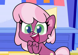 Size: 1513x1076 | Tagged: safe, imported from derpibooru, screencap, cheerilee, earth pony, pony, my little pony: pony life, spoiler:pony life s02e27, cheeribetes, cute, excited, female, g4.5, happy, hooves on mouth, mare, one last wish, open mouth, pony life, solo