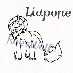 Size: 540x540 | Tagged: safe, artist:roeswolfcreations, imported from derpibooru, oc, oc only, earth pony, pony, base, chest fluff, earth pony oc, leonine tail, lineart, monochrome, simple background, solo, unshorn fetlocks, white background