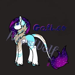 Size: 540x540 | Tagged: safe, artist:roeswolfcreations, imported from derpibooru, oc, oc only, earth pony, pony, base used, chest fluff, dark background, earth pony oc, ethereal mane, leonine tail, solo, starry mane, unshorn fetlocks