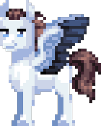 Size: 210x264 | Tagged: safe, artist:agdapl, imported from derpibooru, pegasus, pony, male, pixel art, ponified, simple background, smiling, sniper, solo, stallion, team fortress 2, transparent background, two toned wings, wings