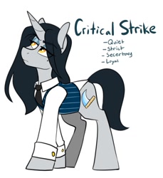 Size: 1092x1192 | Tagged: safe, artist:redxbacon, imported from derpibooru, oc, oc only, oc:critical strike, pony, unicorn, clothes, female, solo