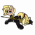 Size: 4000x4000 | Tagged: safe, alternate version, artist:dice-warwick, imported from derpibooru, oc, oc:lood odil, bat pony, dock, fallout, fallout: new vegas, gun, looking at you, looking back, looking back at you, lying down, prone, raised tail, rifle, slit eyes, slit pupils, sniper rifle, stealth suit, stealth suit mk ii, tail, underhoof, weapon