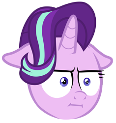 Size: 7000x7400 | Tagged: safe, artist:tardifice, imported from derpibooru, starlight glimmer, pony, unicorn, marks for effort, :i, absurd resolution, female, floppy ears, head only, i mean i see, mare, simple background, solo, transparent background, vector