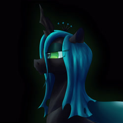 Size: 3000x3000 | Tagged: safe, artist:aquaticvibes, imported from derpibooru, queen chrysalis, changeling, changeling queen, bust, crown, dark, female, high res, jewelry, regalia, solo