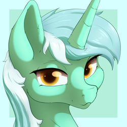 Size: 2000x2000 | Tagged: safe, artist:aquaticvibes, imported from derpibooru, lyra heartstrings, pony, unicorn, bust, female, high res, mare, solo