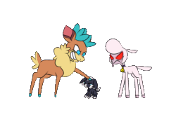 Size: 1000x667 | Tagged: safe, artist:redahfuhrerking, imported from derpibooru, pom lamb, velvet reindeer, deer, dog, lamb, reindeer, sheep, them's fightin' herds, abuse, angry, animated, community related, gif, imminent beatdown, moments before disaster, pom (tfh), pom is not amused, simple background, this will end in death, this will end in tears, this will end in tears and/or death, transparent background, velvet (tfh)