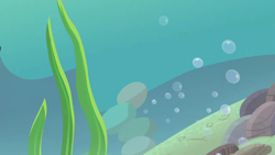 Size: 1280x720 | Tagged: safe, imported from derpibooru, screencap, surf and/or turf, algae, background, bubble, no pony, rock, sand, scenic ponyville, seaquestria, underwater