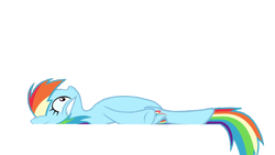 Size: 1280x720 | Tagged: safe, artist:misterdavey, edit, imported from derpibooru, rainbow dash, pegasus, pony, cupcakes hd, gritted teeth, looking up, lying down, no blood, sfw edit, simple background, solo, transparent background