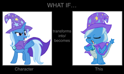 Size: 1050x630 | Tagged: safe, artist:mega-poneo, imported from derpibooru, trixie, dragon, pony, unicorn, cape, clothes, dragoness, dragonified, female, hat, mare, meme, species swap, transformation, trixie's cape, trixie's hat, trixiedragon