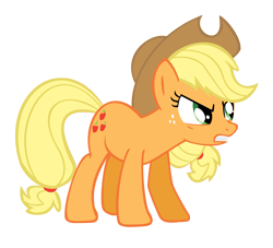 Size: 3400x3081 | Tagged: safe, artist:smlahyee, imported from derpibooru, applejack, earth pony, pony, angry, cowboy hat, female, hat, high res, mare, simple background, solo, stetson, transparent background, vector