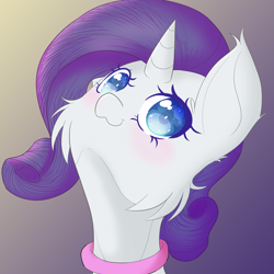 Size: 1920x1920 | Tagged: safe, artist:fajnyziomal, imported from derpibooru, rarity, pony, unicorn, :3, bust, cheek fluff, choker, female, gradient background, mare, nose in the air, rarara, solo