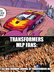 Size: 500x665 | Tagged: safe, imported from derpibooru, spoiler:the magic of cybertron01, crowd, hot rod, imgflip, meme, meme template, no pony, not pony, photo, rodimus, transformers