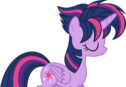 Size: 4632x3229 | Tagged: safe, artist:drakizora, imported from derpibooru, twilight sparkle, alicorn, pony, castle sweet castle, alternate hairstyle, eyes closed, female, high res, mare, punklight sparkle, simple background, transparent background, twilight sparkle (alicorn), vector