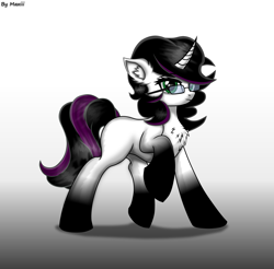 Size: 1522x1500 | Tagged: safe, artist:maxiclouds, imported from derpibooru, oc, oc only, oc:silver predator, pony, unicorn, female, glasses, solo, solo female