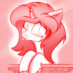 Size: 4000x4000 | Tagged: safe, artist:ser-p, imported from derpibooru, izzy moonbow, pony, absurd resolution, g5, monochrome, one eye closed, solo, tongue out