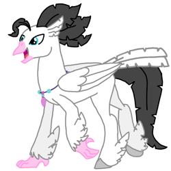 Size: 768x768 | Tagged: safe, alternate version, artist:agdapl, imported from derpibooru, classical hippogriff, hippogriff, clothes, crossover, hippogriffied, jewelry, male, medic, necklace, open mouth, simple background, solo, species swap, team fortress 2, white background