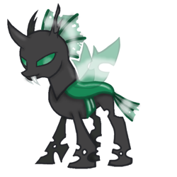 Size: 768x768 | Tagged: safe, alternate version, artist:agdapl, imported from derpibooru, changeling, background removed, base used, changelingified, crossover, green changeling, horn, simple background, species swap, spy, team fortress 2, white background, wings