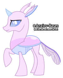 Size: 1626x2000 | Tagged: safe, artist:anxiov-bases, imported from derpibooru, oc, oc only, changedling, changeling, base used, changedling oc, changeling oc, frown, horn, raised hoof, simple background, transparent background, wings