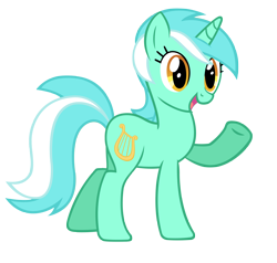 Size: 4000x3800 | Tagged: safe, artist:misterlolrus, imported from derpibooru, lyra heartstrings, pony, unicorn, background pony, female, high res, mare, open mouth, raised hoof, simple background, solo, transparent background, vector, waving