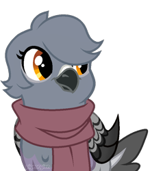 Size: 674x768 | Tagged: safe, artist:alari1234-bases, artist:pigeorgien, imported from derpibooru, oc, oc only, oc:geraldine(pigeorgien), griffon, base used, clothes, female, griffon oc, looking away, scarf, simple background, smiling, solo, transparent background