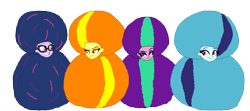 Size: 11664x5184 | Tagged: safe, artist:bigpurplemuppet99, imported from derpibooru, adagio dazzle, aria blaze, sci-twi, sonata dusk, twilight sparkle, equestria girls, afro, afro daruma, the dazzlings