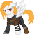 Size: 2069x2096 | Tagged: safe, artist:lightning stripe, derpibooru exclusive, imported from derpibooru, oc, oc only, oc:blazen trail, pegasus, pony, 2018, armor, clothes, eyelashes, fallout, high res, leather armor, orange hair, orange mane, orange tail, red eyes, show accurate, simple background, solo, transparent background, vector