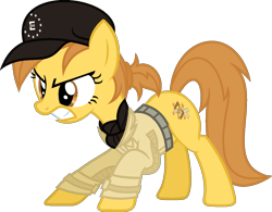 Size: 1179x921 | Tagged: safe, artist:pegasski, imported from derpibooru, oc, oc only, oc:anna autumn, earth pony, pony, cap, clothes, female, hat, mare, simple background, solo, transparent background